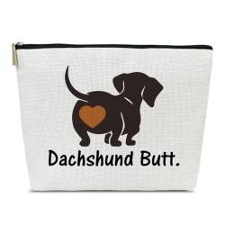 Dackel Make-up-Tasche, Geschenk für Tierliebhaber, Teenager, Frauen, Freunde, Reise-Kosmetiktasche, Geburtstag, Abschluss, Valentinstag, Party, Dekoration, Gastgeschenke, Welpen-Doxie-Hundezubehör von Ythuil