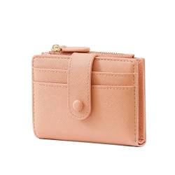 Yupneih Geldbörse Damen klein mit vielen Kartenfäche, Damen Portemonnaie klein für Frauen mit Münzfach, Mini Portemonnaie Damen klein Zipper Brieftasche Rosa von Yupneih