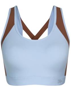 Yvette Sport BH Starker Halt Große Größe Gekreuzt Rücken Gepolstert Fitness Lauf Joggen Yoga Bra, Rosa/Blau,70A von Yvette