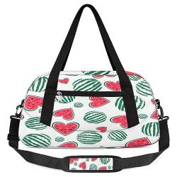 Wassermelone Muster Gym Duffle Bag Liebe Herzen Sport Gym Taschen Overnighter Duffel Bag Wasserdicht Wochenende Sleepover Reise Handgepäck Taschen Gymnastik Tanz Tragetasche Kleine Seesack, von Yzrwebo