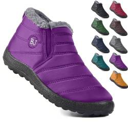 ZANWANXIN Boojoy Winter Boots, Winter Warm Anti-slip Ankle Booties, Snow Boots Warm Ankle Boots, Warm Non-Slip Ankle Boots (Purple, Erwachsene, Damen, 37, Numerisch, EU Schuhgrößensystem, M) von ZANWANXIN