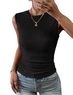 ZASFOU Damen Sommer Tank Top Ärmellose T Shirt Oberteile Rundhals Tops Lässig Shirt Bluse Geschenk für Frauen von ZASFOU