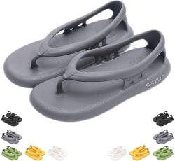 ZCXCsfp BAZUOO Sandalen Sommer Unisex Komfort Walking Flip Flops Dicke Sohle rutschfeste Bazuoo Slides, grau, 7-7.5UK von ZCXCsfp