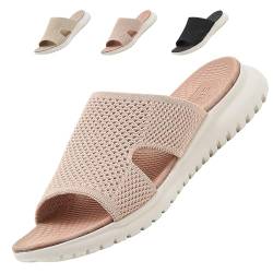 ZDQ Sandalen Damen Sommer Bequem Orthopädische Pantoletten Leichte Hausschuhe Elegant Schlappen Casual Slipper Rosa 41 von ZDQ