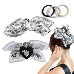 2Pcs Bandana Claw Clip, Bandana Hair Clip, Boho Hair Claw Clips for Women, Hair Clips Claw Clip Big Hair Bows for Women, Big Hair Bows for Women von ZEID