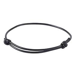 ZENSE - Schwarzes dünnes Armband für Männer aus verstellbarem Wachsseil ZB0360 von ZENSE