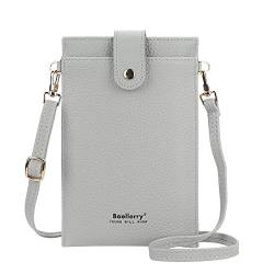 ZEWZI Handy Umhängetasche Damen, PU Leder Handytasche mit Zipper Geldbörse,Viele Fächer Cross-Body Schultertasche mit Verstellbar Abnehmbar Schultergurt von ZEWZI