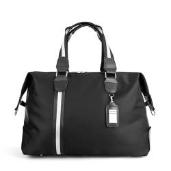 Reisetasche Große Kapazität Männer Reisetasche Frauen wasserdichte Nylon Hand Gepäck Tasche Multifunktions Reise Duffle Taschen Verpackung Würfel Reisesack(L Black Travel bag) von ZGXNYI