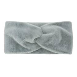 Stirnband 3 stücke Geknotet Kreuz Stirnband Herbst Winter Ohr Wärmer Haarband Einfarbig Plüsch Breite Turban Haar Zubehör Winter Stirnband(Grey) von ZHAOQIN