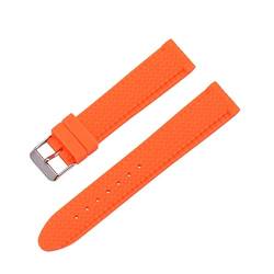 ZHBABVCT 18mm 20 mm 22 mm 24 mm Silikon Sportgurt Schnalle wasserdichte Gummi -Männer Ersatz Armband Handschuhe Accessoires Accessoires(Orange,24mm) von ZHBABVCT