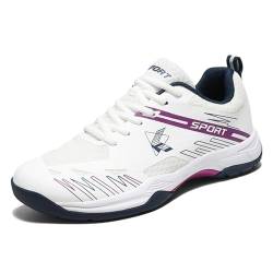 ZHENSI Pickleball-Schuhe, Court-Tennisschuhe Badminton Squash- Und Volleyball-Sneakers Für Männer Und Frauen,Weiß,42 EU von ZHENSI