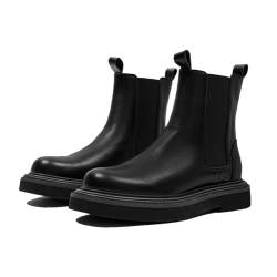 ZHOUPULP Herren Chelsea Boots Komfort Plattform Stiefel Leder High Top Springerstiefel Men Boots（211 Schwarz 41） von ZHOUPULP