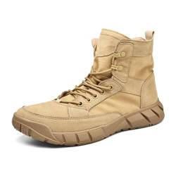 ZHOUPULP Herren Wanderstiefel Militär Arbeit Kampfstiefel Outdoor Casual Leichte Taktische Stiefel（Khaki Größe 7/39/6） von ZHOUPULP