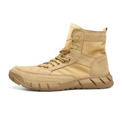 ZHOUPULP Herren Wanderstiefel Militär Arbeit Kampfstiefel Outdoor Casual Leichte Taktische Stiefel（Khaki Samt Größe 7/39/6） von ZHOUPULP