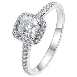 Ringe für Frauen Silber S925 Zirkonia AAA Diamant Braut Ehering Charms Edlen Schmuck von ZHUDJ