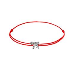 ZILIA Jewelry Mops-Armband – Elegantes Geschenk für Tierliebhaber, perfekt für Hundearmband-Liebhaber, stilvoll und bequem, ideal für den Alltag und besondere Anlässe (Red, 17.5cm) von ZILIA