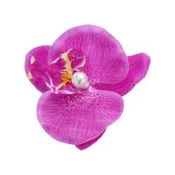 Süße Phalaenopsis-Blumen-Haarnadel, Orchideen-Haarspangen, realistische Schmetterlings-Orchidee, hawaiianische künstliche böhmische Blumen-Haarnadeln, Blumen-Haarspangen für Damen und Mädchen (lila) von ZIRYXQ