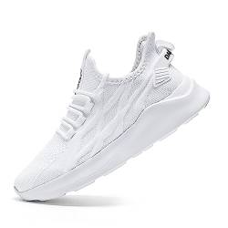 ZMBCYG Herren Laufschuhe Turnschuhe Straßenlaufschuhe Sportschuhe Tennisschuhe Sneaker Walkingschuhe Joggingschuhe Fitness Atmungsaktive Freizeit Leichtgewichts Schuhe Weiße 43 von ZMBCYG