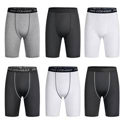 ZMNKH Kompression Shorts Herren 6 oder 5 Pack, Sport Unterwäsche Base Layer Shorts, schnell trocknende Boxershorts Gym Fitness Bottom Unterwäsche Tight von ZMNKH