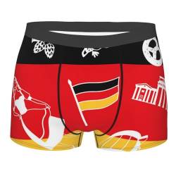 ZORIN Boxershorts für Herren Unterwäsche Deutschland Flagge Deutschland Oktoberfest Stretch Shorts Kurzes Bein, Schwarz , L von ZORIN