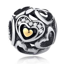 ZQQZEZ 925 Sterling Silber Perlen Liebe Herz Blume Turm Baum Bead Frauen Bead Charm Farbe: Py, Py1385, von ZQQZEZ