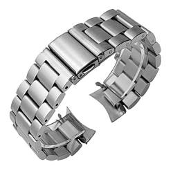 ZRTRUKPKQ 20mm 22mm Edelstahlband, 42mm 46mm SM-R800. Sportgurt gekrümmtes Ende for Handgelenkarmband(Silver,20mm(for 42mm)) von ZRTRUKPKQ