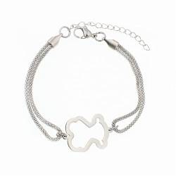 ZRTRUKPKQ Frauen Mode Armbänder Bär Design Einfache und großzügige Hohle Titanstahlschmucksache for Freund Handgefertigte Armbänder(Silver 1pcs) von ZRTRUKPKQ