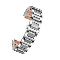 ZUC Edelstahl Lug End Watchband für Cartier Ballon Bleu Serie 20 * 12mm 18 * 11mm 14 * 8mm W6920046 Straps Frauen Armband(Silver rose gold,20-12mm) von ZUC