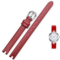 ZUC Rindsleder-Uhrenarmband ist geeignet für Tissot Notched Strap 1853 Flamenco Serie T003/209 Damen-Uhrenkette 8 10 12 mm Schwarz(B,8mm) von ZUC
