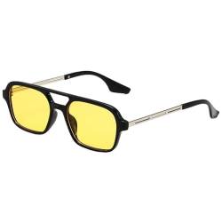 ZXIAGM Kleine quadratische Retro-Sonnenbrille für Damen, modisch, Vintage, trendig, hohl, Leopardenmuster, Blau, Unisex, e, Einheitsgröße von ZXIAGM