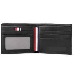 ZXSXDSAX Geldbörse für Damen Soft Men Wallet Ultra Slim Credit Card Holder Genuine Leather Multi Card Case Purse Business Portable Wallet(Black) von ZXSXDSAX