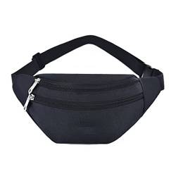 ZXSXDSAX Gürteltasche Hüfttasche, drei Reißverschlusstaschen, Brusttasche, wasserdichte Hüfttasche(Black) von ZXSXDSAX