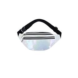 ZXSXDSAX Gürteltasche Taillenpackungen, Fanny-Pack-Taille-Tasche Laser-Reißverschluss-Wafernbags Frauen Gürtel-Tasche(White) von ZXSXDSAX