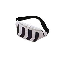 ZXSXDSAX Gürteltasche Taillenpackungen, Segeltuch Taille Tasche Fanny Pack mit Kopfhörer Lochbeutel Waistbag Frauen Männer Reisen Telefonhalter(White) von ZXSXDSAX