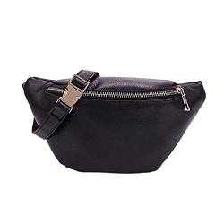 ZXSXDSAX Gürteltasche Waist Pack Fashion PU Leather for Women Belt Waist Bag Shoulder Bag Casual Female Chest Bag(Black) von ZXSXDSAX