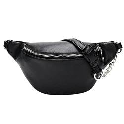 ZXSXDSAX Gürteltasche WomenNew Style Travel Waist Festival Money Belt PU Leather Pouch Holiday Waist Pack(Black) von ZXSXDSAX