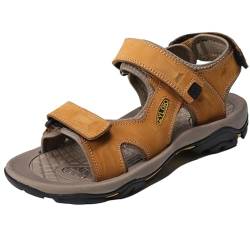 ZYLDK Herren Sandalen Leder Strand Trekkingsandalen Outdoorschuhe Sommer Wanderschuhe Beach Trekkingschuhe Männer Sport-Outdoor Atmungsaktive Sandale Wandersandalen EU45 von ZYLDK