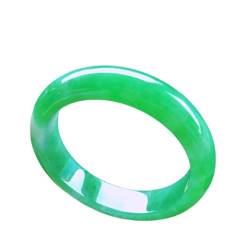 ZYOQYG Natürlicher Jade Armreif Armband Damen Echte Myanmar, schwimmende Blume, vollgrünes Jade-Armband, breite Auflage (58) von ZYOQYG