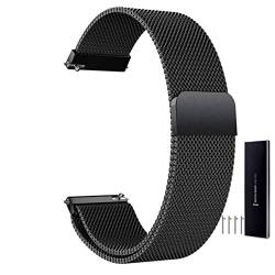 ZZDH Uhrenarmband Edelstahl Mesh Uhrenarmband Metall Magnetverschluss Armband Smartwatch Ersatzband Schnellverschluss Watch Strap Band Für Damen Herren 14mm 16mm 18mm 20mm 22mm 24mm 23mm für Männer Fr von ZZDH