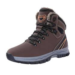 ZZHZGZ Winterschuhe für Herren Wasserdicht Warme Gefüttert Winterstiefel Wanderstiefel Schneestiefel Wasserdicht Trekking Wanderschuhe für Sport Hiking Trekking Wanderhalbschuhe(X-Braun,42) von ZZHZGZ