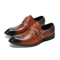 ZZveZZ Schwarz Und Rot Retro Männer Casual Atmungsaktive Komfortable Outdoor Leder Schuhe(Brown,45 EU) von ZZveZZ