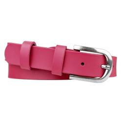 Zakatte • Schlichter Damen Gürtel aus Leder Damengürtel schmaler Taillengürtel Hüftgürtel Ledergürtel MC1 (Fuchsia, 85 cm) von Zakatte