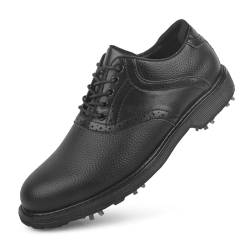 Zakey Golfschuhe für Herren, professionelle Spikes, Golfschuhe, wasserdicht, Wanderschuhe für Golfer, Outdoor, Fitnessstudio, Sneakers, Schwarz, 39 EU von Zakey