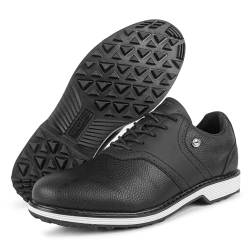 Zakey Golfschuhe für Herren, professionelle spikeless Golfschuhe, bequeme Wanderschuhe für Golfer, Schwarz, 45 EU von Zakey