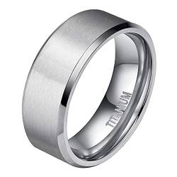 Zakk Damen Herren Ringe Titan Silber Matt Gebürstet Verlobungsring Partnerring Eheringe Trauringe 4mm 6mm 8mm 10 mm Breit (10mm,70 (22.3)) von Zakk