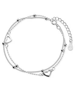 Zeayebsr Silber Armband für Damen Silberarmband Damen 925 Silber Herz Armband Freundschaftsarmband Verstellbare Armkette Geschenke für Frauen Mädchen,armband damen,armband silber 925 damen von Zeayebsr