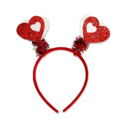 Valentinstag Stirnband Für Frauen Glitzer Pailletten Herz Haarbänder Süße Liebesförmige Boppers Party Haar Accessoires Geschenk Stilvolles Stirnband von Zeizafa