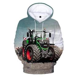 Zelbuck Hoodie Traktor Pullover Traktor Kinder Traktor Pullover Kinder Hoodie Trecker Pullover Für Kinder Traktor Bagger Kinder Hoodie Jungen Traktor Hoodie Für Jungen (A4,140) von Zelbuck