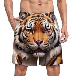 Zelbuck Tiger Badeshorts Boardshorts Herren Badehose 3D-Bedruckte Tiger-Badeshorts Schnell Trocknende Shorts Badeshorts Badehose Mit Elastischer Taille (Styple 1#,L) von Zelbuck