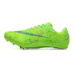 Zelzen Spiked Leichtathletikschuhe 8 Spikes, Sprint Mittelstrecke Leichtathletikschuhe, Herren Spiked Trainer, Leichte rutschfeste Sprintschuhe für Männer,Frauen,Junioren(36,Grün) von Zelzen